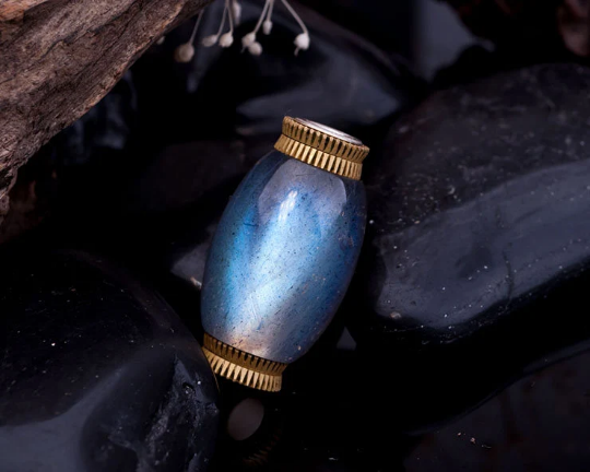 Labradorite Stone Steam Bead fits European Charms Bracelets Wedding Gift for Women