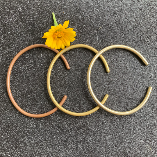 14-16cm 5.5-6.5 inch Lovely Handmade Copper Bangles Bracelets and Copper Stoppers for Ampearlbeads Trollbeads Beads Pandora Beads