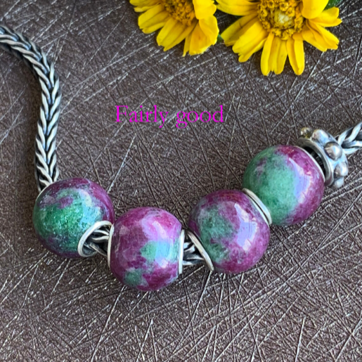 Lovely Ruby Zoisite Mini Round Beads Fit European Trollbeads Bracelets and Some of the Pandora Bangles