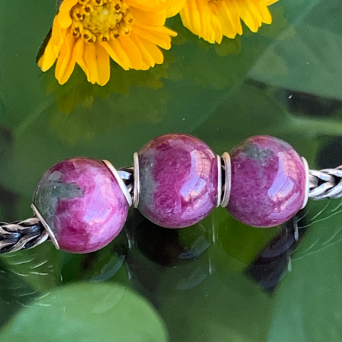 Lovely Ruby Zoisite Mini Round Beads Fit European Trollbeads Bracelets and Some of the Pandora Bangles