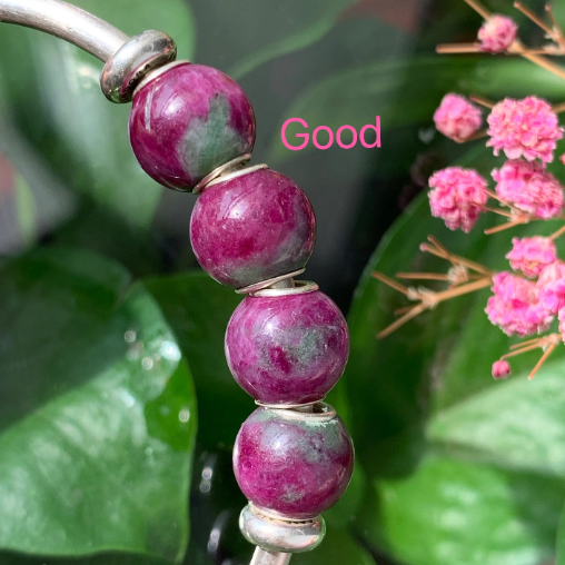 Lovely Ruby Zoisite Mini Round Beads Fit European Trollbeads Bracelets and Some of the Pandora Bangles
