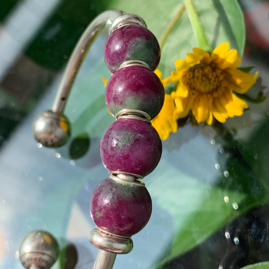 Lovely Ruby Zoisite Mini Round Beads Fit European Trollbeads Bracelets and Some of the Pandora Bangles