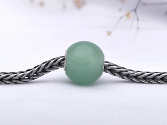 Mini Round Bead Green Aventurine Green Charms Bracelet Compatible Small Bracelet Sterling Ampearlbeads European Gemstone