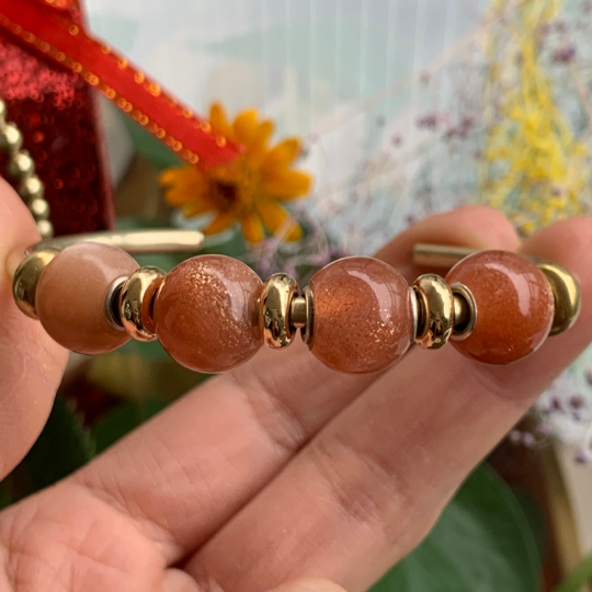 Mini Round Moonstone Beads Red Gray and Orange Moonstone Beads Golden Orange moonstone with Small Silver Core for Charm Trollbeads Bracelet