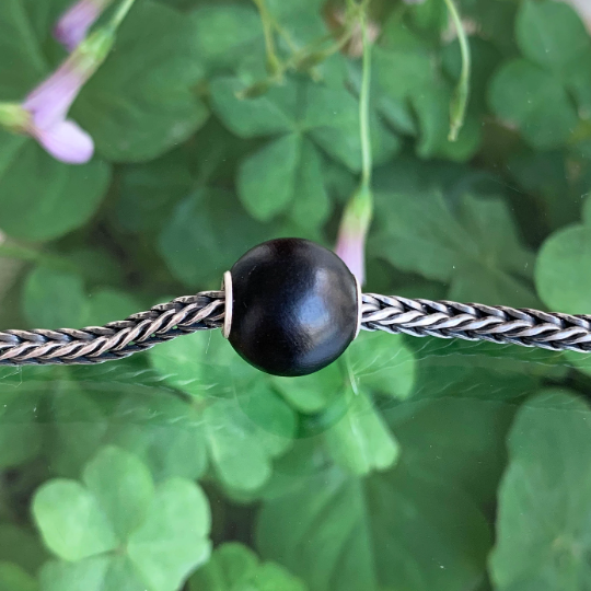 Ampearlbeads Natural Round Wood beads Wooden Beads with Sterling Sliver Core for Trollbeads Bracelets or Pandora Bangles