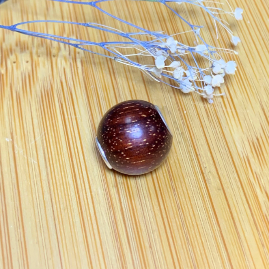 Ampearlbeads Natural Round Wood beads Wooden Beads with Sterling Sliver Core for Trollbeads Bracelets or Pandora Bangles