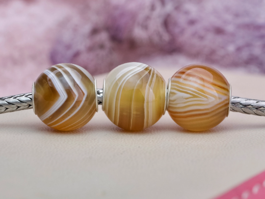 Persian Agate Onyx Mini Round Bead Carnelian Round Pink Onyx Coffee Onyx Yellow Onyx Beads with Sterling Silver Compatible Small Bracelets