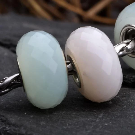 Natural Pink/Green Opal Bead Natural Gemstone Met Zilveren Kern Beads Big Hole fits European Bracelets Inactive
