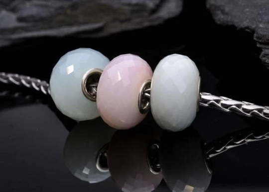 Natural Pink/Green Opal Bead Natural Gemstone Met Zilveren Kern Beads Big Hole fits European Bracelets Inactive