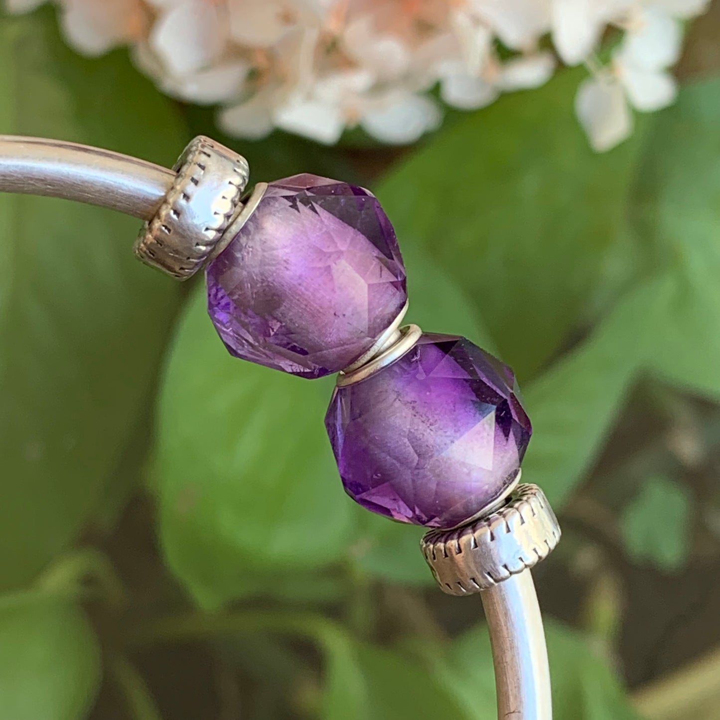 Polyhedral Faceted Amethyst Beads Natural Gemstone Round Beads Ampearlbeads