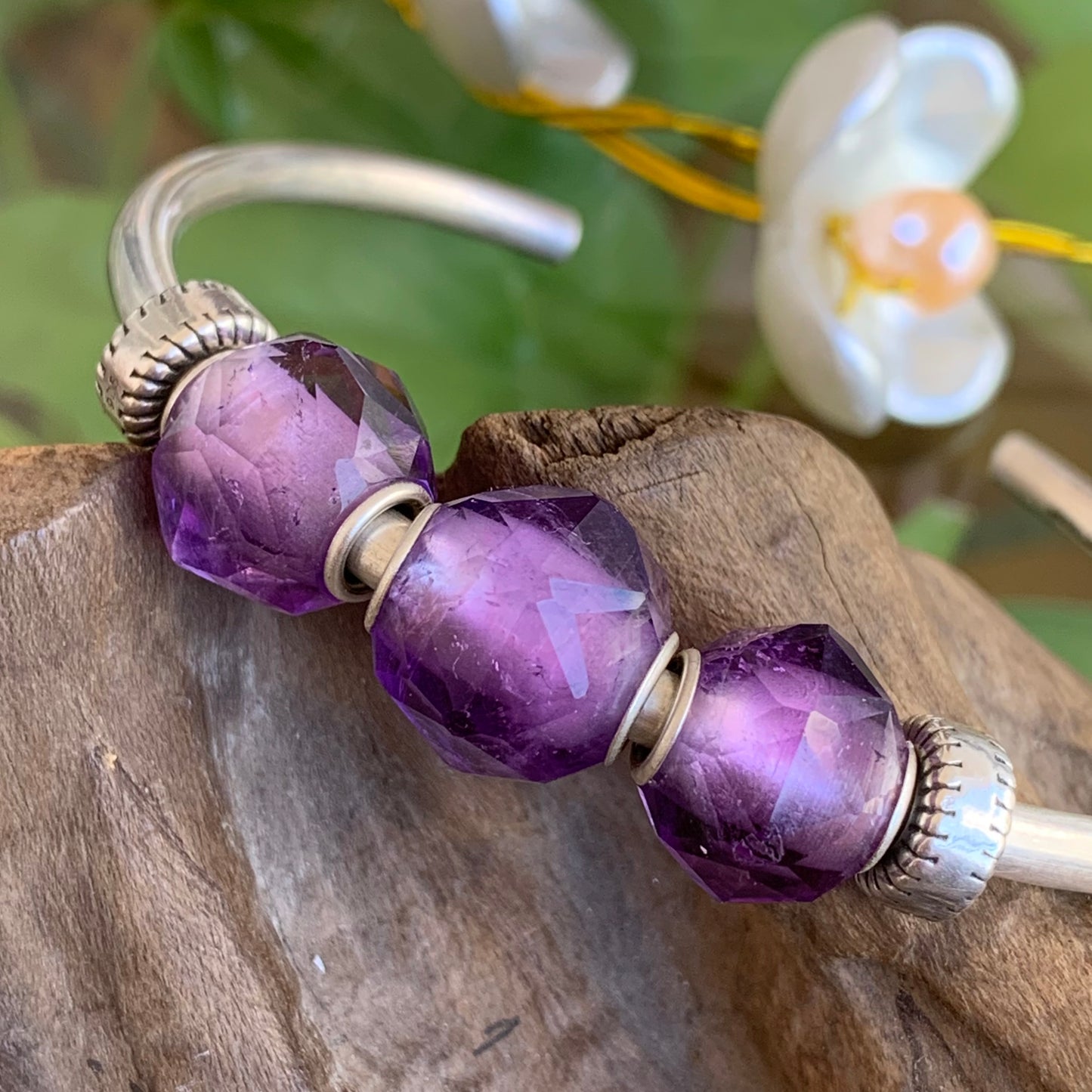 Polyhedral Faceted Amethyst Beads Natural Gemstone Round Beads Ampearlbeads