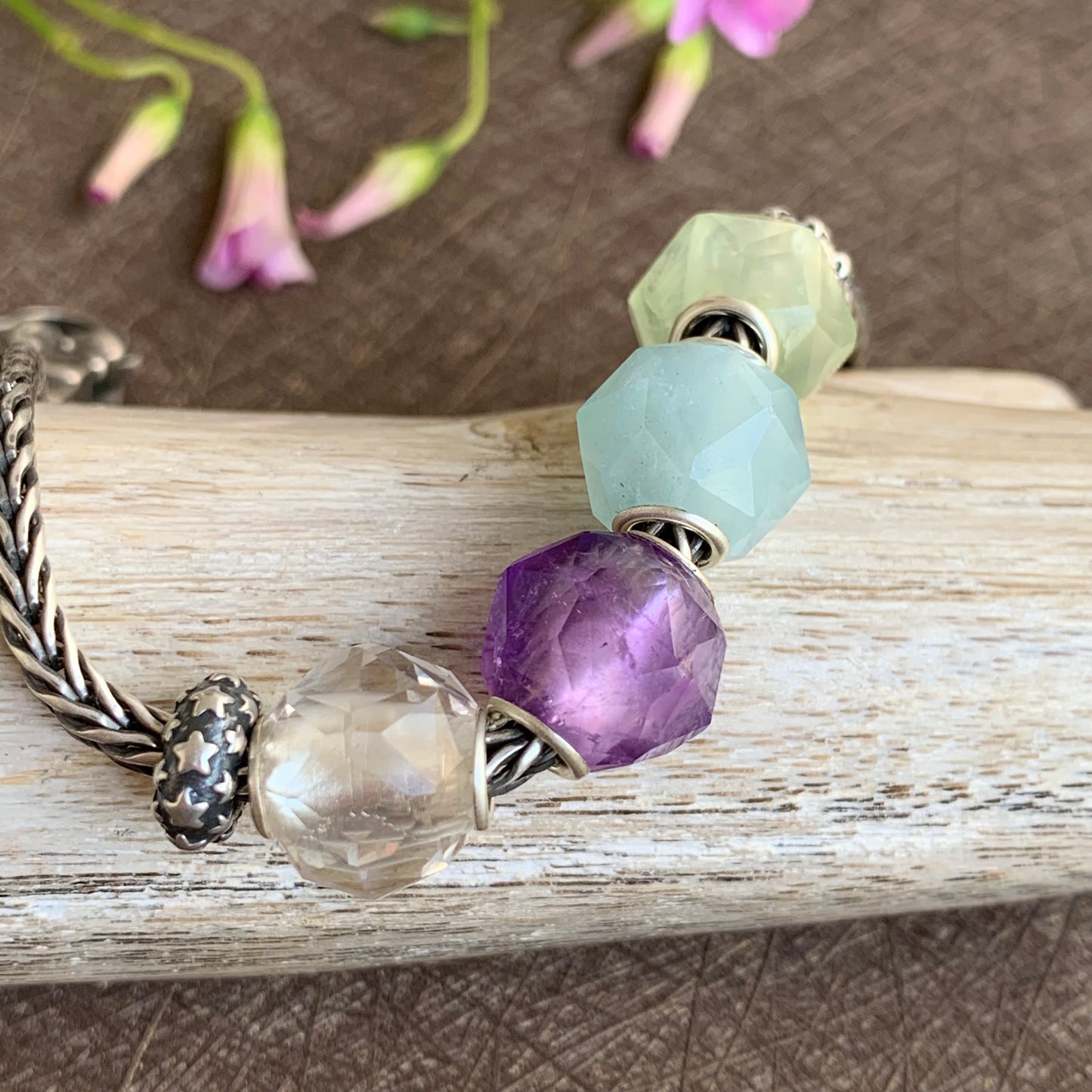 Polyhedral Faceted Amethyst White Crystal Quartz Beads Aquamarine Grape Stone Natural Gemstone