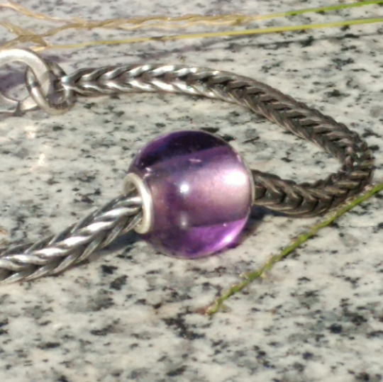 Purple Amethyst Mini Round Bead Maternity Jewelry with Small Core Big Core Charm