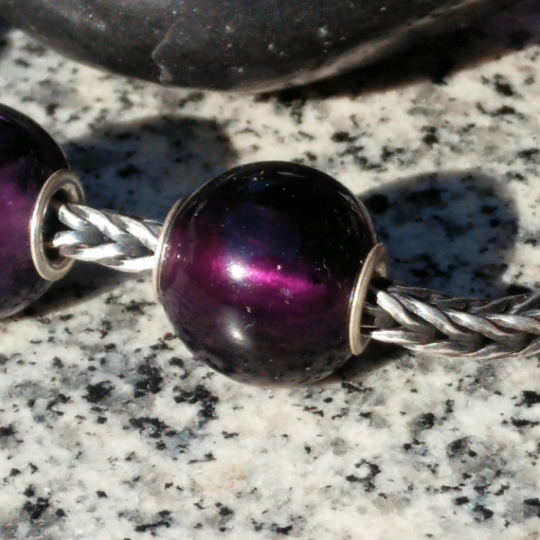 Purple Amethyst Mini Round Bead Maternity Jewelry with Small Core Big Core Charm