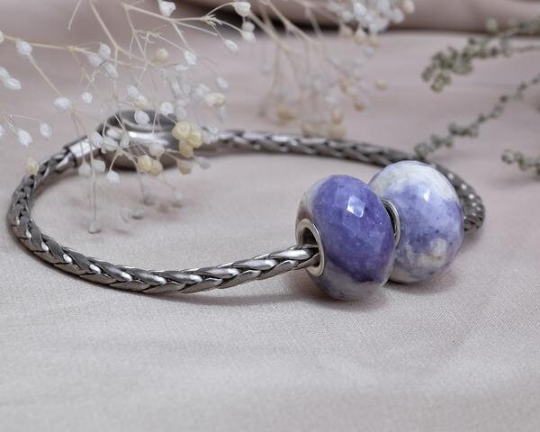 Energetic Purple Opal Gemstone Genuine Jewllery with Sterling Silver Core for European Bracelet