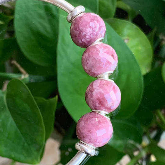 Faceted Pink Ruby Rock Tourmaline Round Beads Gemstone Beads Artisan Beads Compatible For European Bracelet Bangles