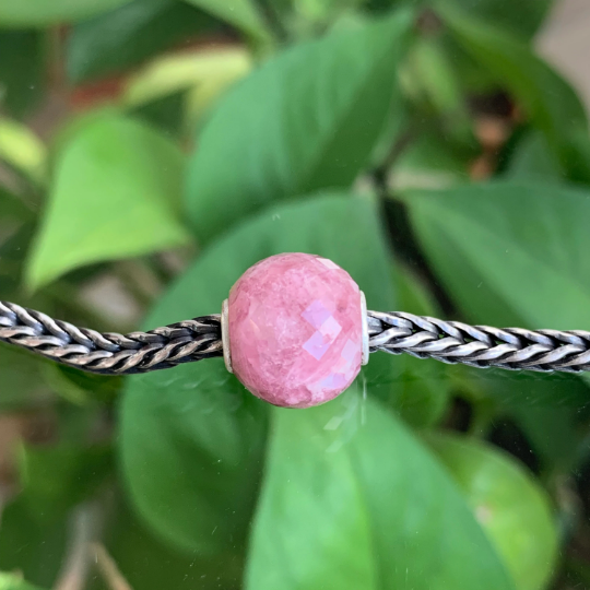Faceted Pink Ruby Rock Tourmaline Round Beads Gemstone Beads Artisan Beads Compatible For European Bracelet Bangles