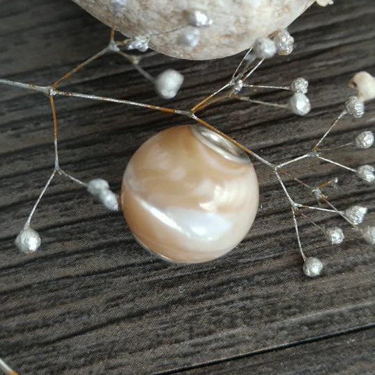Ampearlbeads Natural Round Mother of Shell beads Fit Charm Bracelets or Bangle