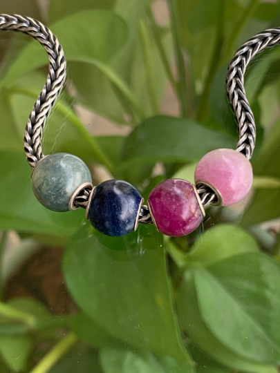 Ampearlbeads Ruby or Sapphire Mini Round 10mm Beads Fit European Trollbeads Bracelets and Some of the Pandora Bangles
