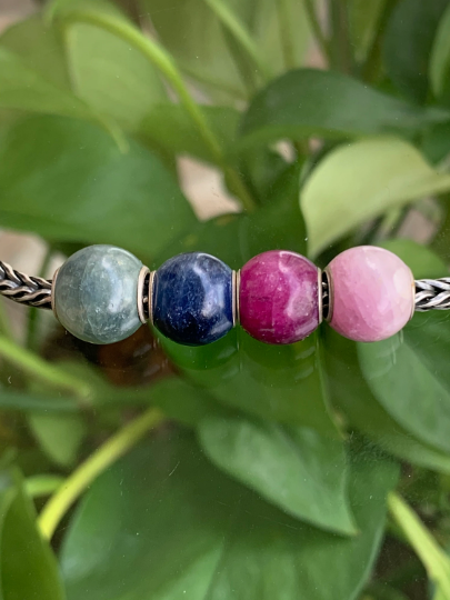 Ampearlbeads Ruby or Sapphire Mini Round 10mm Beads Fit European Trollbeads Bracelets and Some of the Pandora Bangles