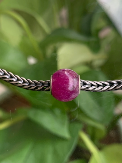 Ampearlbeads Ruby or Sapphire Mini Round 10mm Beads Fit European Trollbeads Bracelets and Some of the Pandora Bangles