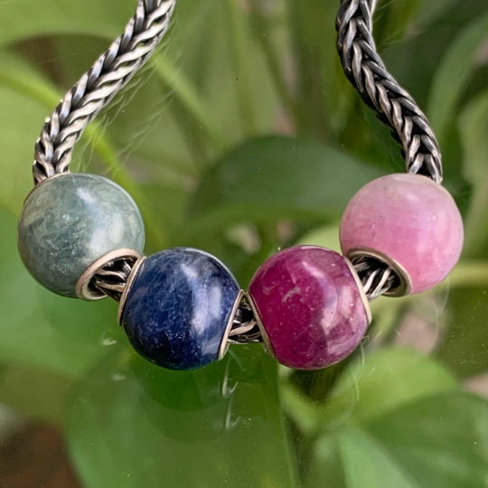 Ampearlbeads Ruby or Sapphire Mini Round 10mm Beads Fit European Trollbeads Bracelets and Some of the Pandora Bangles