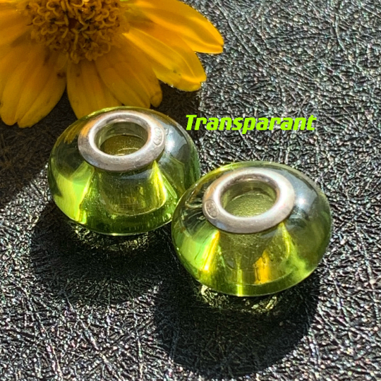 Smooth Green Amber Beads Marvellous Ampearlbeads Fit Big Core European Charm Bracelets or Bangles