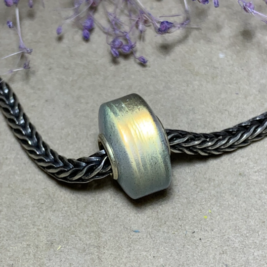 Smooth Labradorite Beads Polished Natural Gemstone Beads With Sterling Silver Core fit European Bracelet Or Bangles