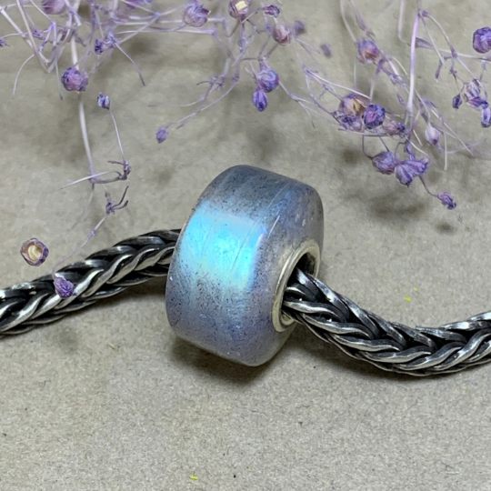 Smooth Labradorite Beads Polished Natural Gemstone Beads With Sterling Silver Core fit European Bracelet Or Bangles