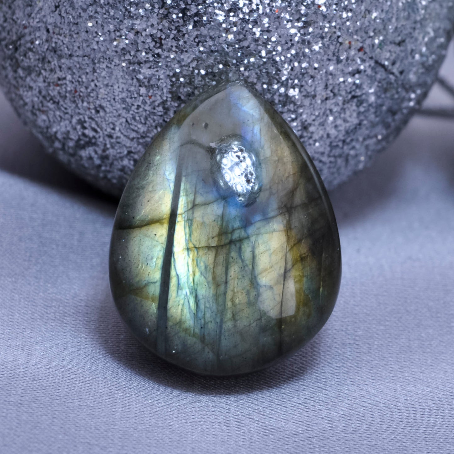 Pear Cabochon Smooth Labradorite Gemstone