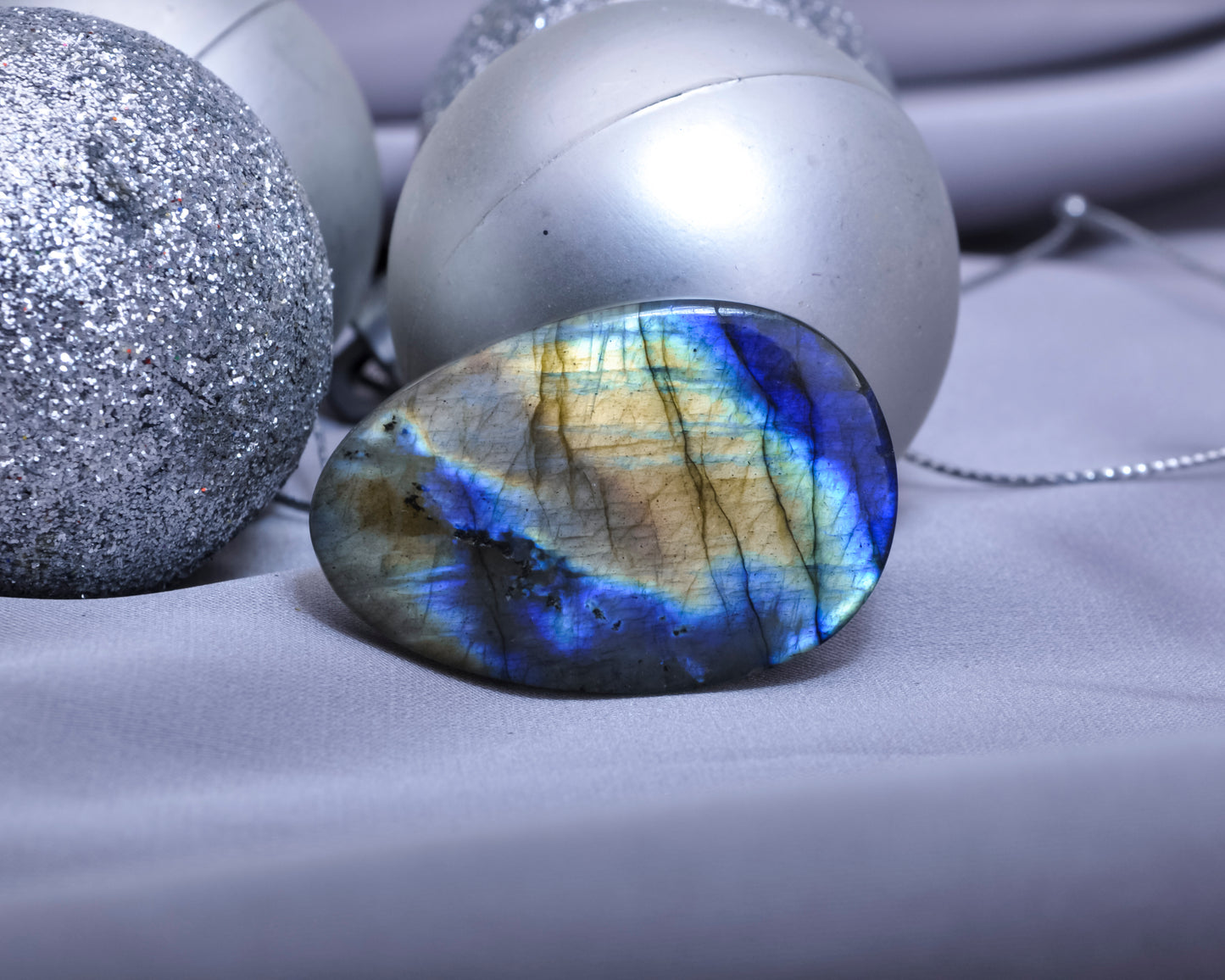 Smooth Pear Cabochon Labradorite Gemstone
