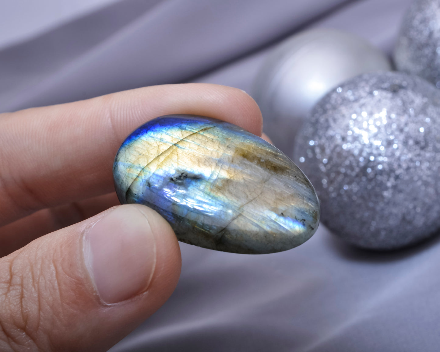 Smooth Pear Cabochon Labradorite Gemstone