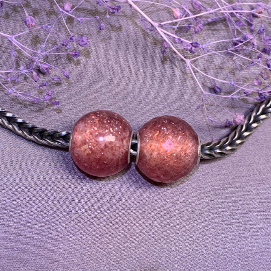 Nautral Sheening Strawberry Quartz Beads Mini Round Small Core beads for European Charm Trollbeads Bracelets or Pandora Bangles