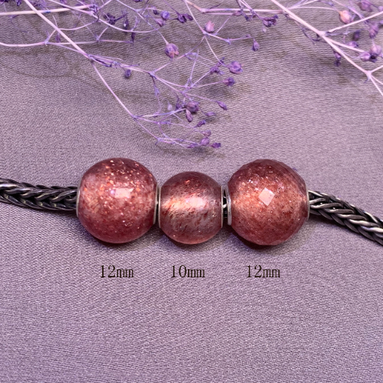 Nautral Sheening Strawberry Quartz Beads Mini Round Small Core beads for European Charm Trollbeads Bracelets or Pandora Bangles