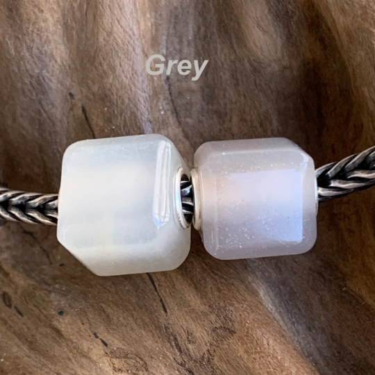 Stylish Ampearlbeads Moonstone Cube Beads with Silver Core Orange Grey Moonstone for European Pandora Trollbeads Bracelets or Bangles