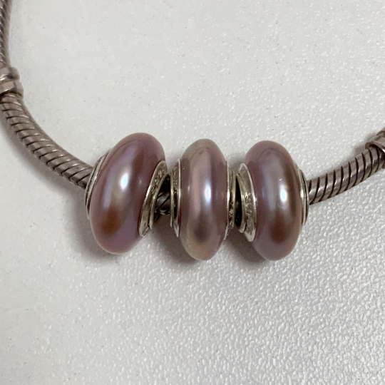 Stylish Natural Oval Pearl Freshwater Pearl Beads With Silver Core Amazing Beads for European Bracelet