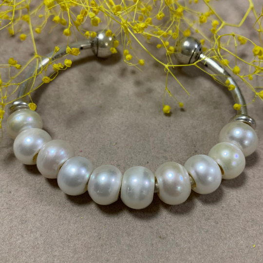 Low Price Value White Freshwater Pearl Beads with Small Core for European Charm Trollbeads Bracelets or Some Pandora Bangles