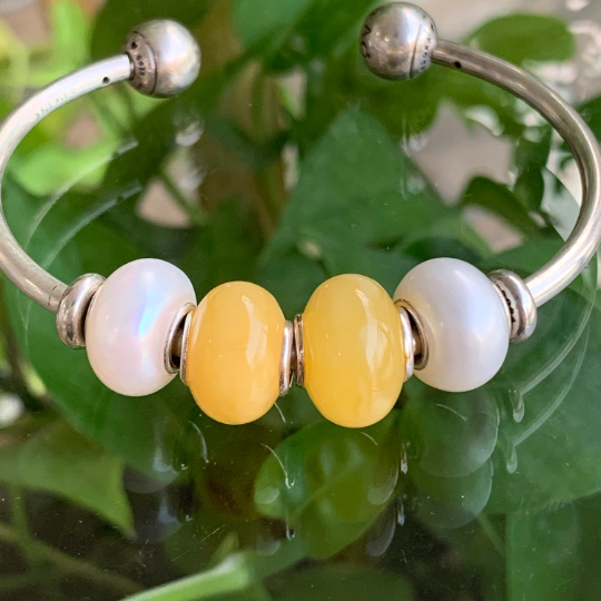 12-13mm White Freshwater Pearl Beads Oval Pearl Beads for European Bracelets and Bangles or Trollbeads Bracelets or Some Pandora Bangles