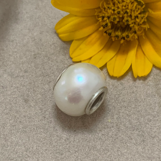 Low Price Value White Freshwater Pearl Beads with Small Core for European Charm Trollbeads Bracelets or Some Pandora Bangles
