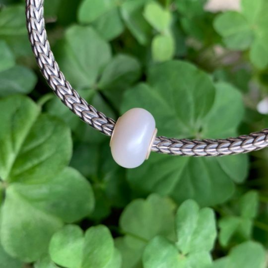 White Freshwater Pearl Beads with Small Core for European Bracelets and Bangles
