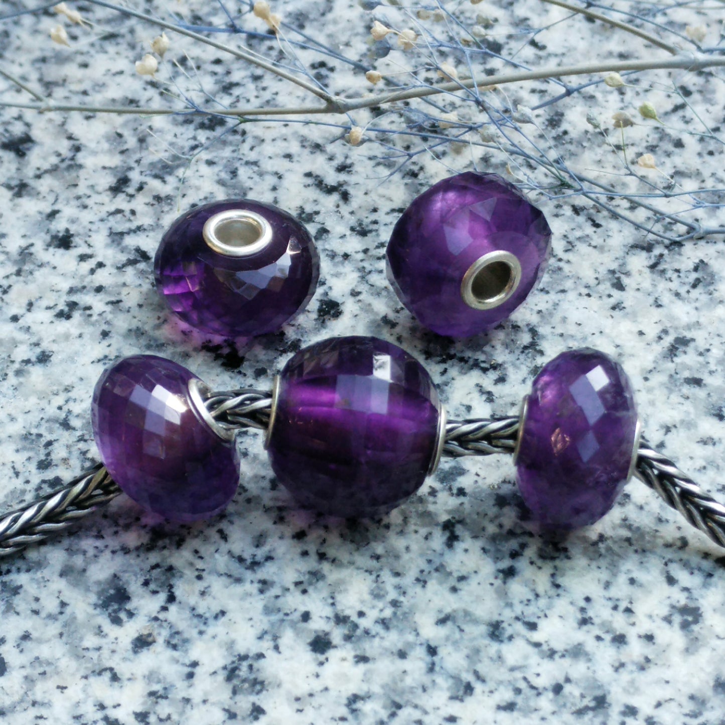 Transparent Light or Deep Amethyst Quartz Faceted Gemstone Beads Ampearlbeads