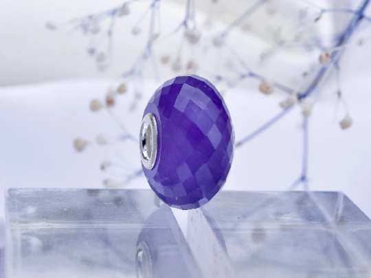 Purple Amethyst Quartz Faceted Bead Bracelet for European Bracelets and Bangle