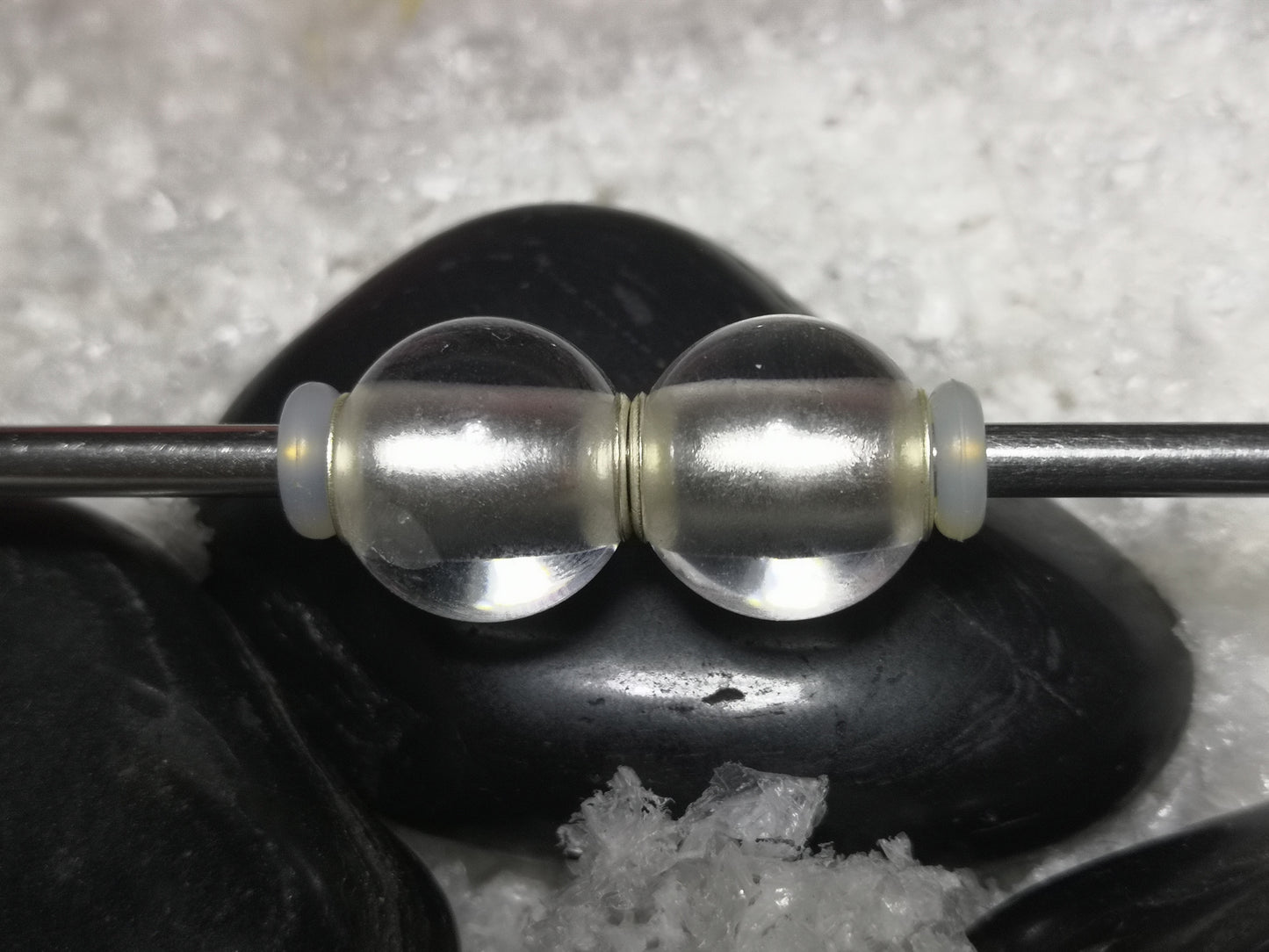 White Amethyst Mini Round Bead 5
