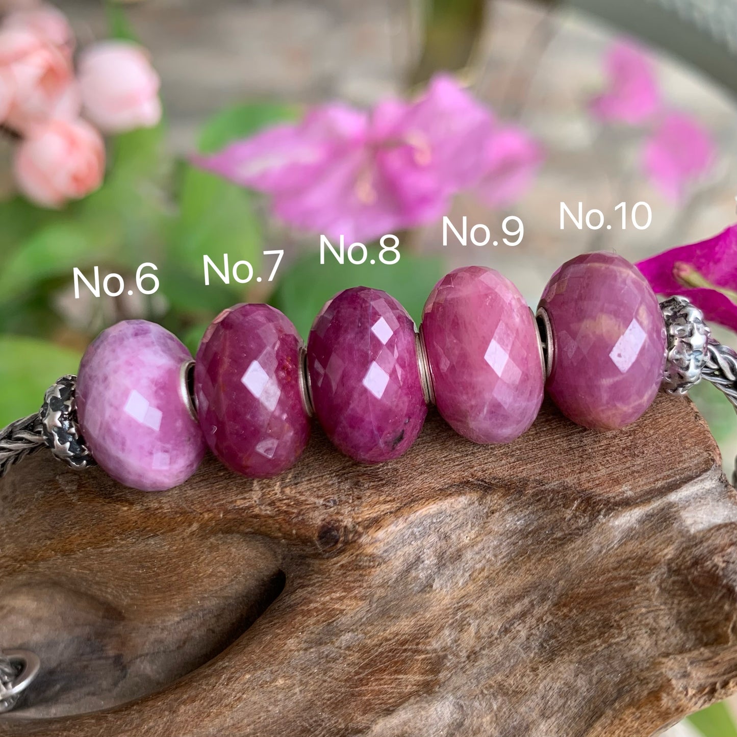 Faceted Gorgeous Ruby Value Beads Genuine Jewellery with Silver Core Suitable for European Bracelets