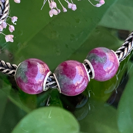 Lovely Ruby Zoisite Mini Round Beads Fit European Trollbeads Bracelets and Some of the Pandora Bangles