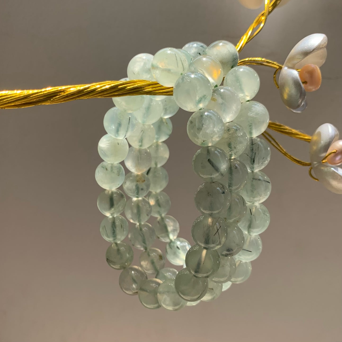 Ampearlbeads Gemstone Bracelets Prehnite Bracelets grape stone Bracelets for women and men