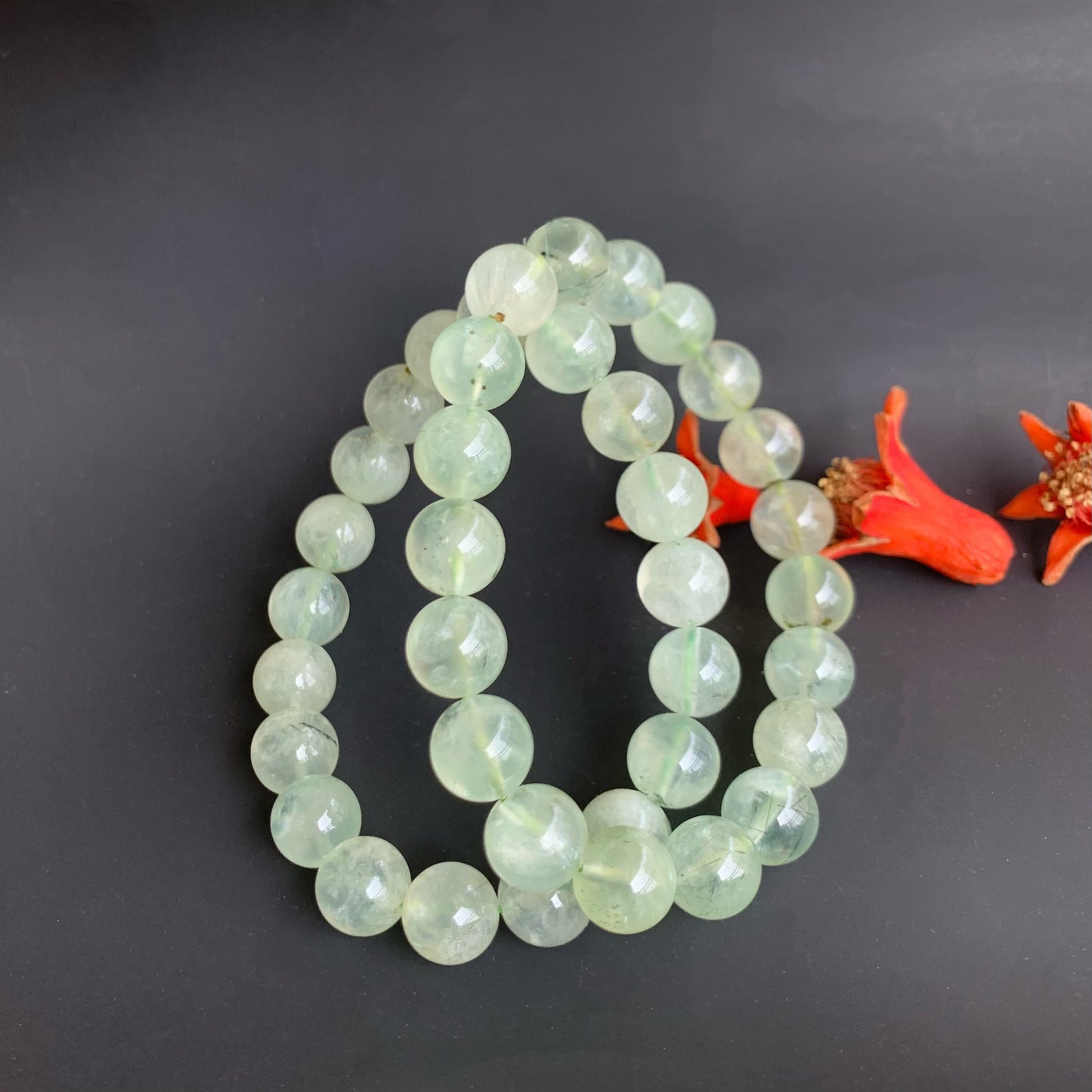 Ampearlbeads Gemstone Bracelets Prehnite Bracelets grape stone Bracelets for women and men