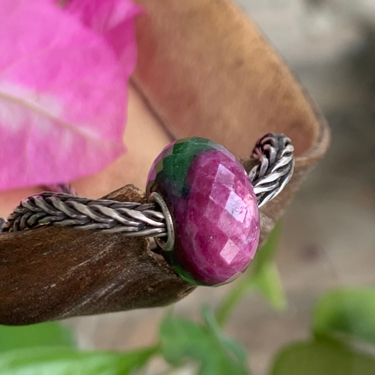 Stunning Faceted Ruby Zoisite Beads Fit European Trollbeads Bracelets and Some of the Pandora Bangles