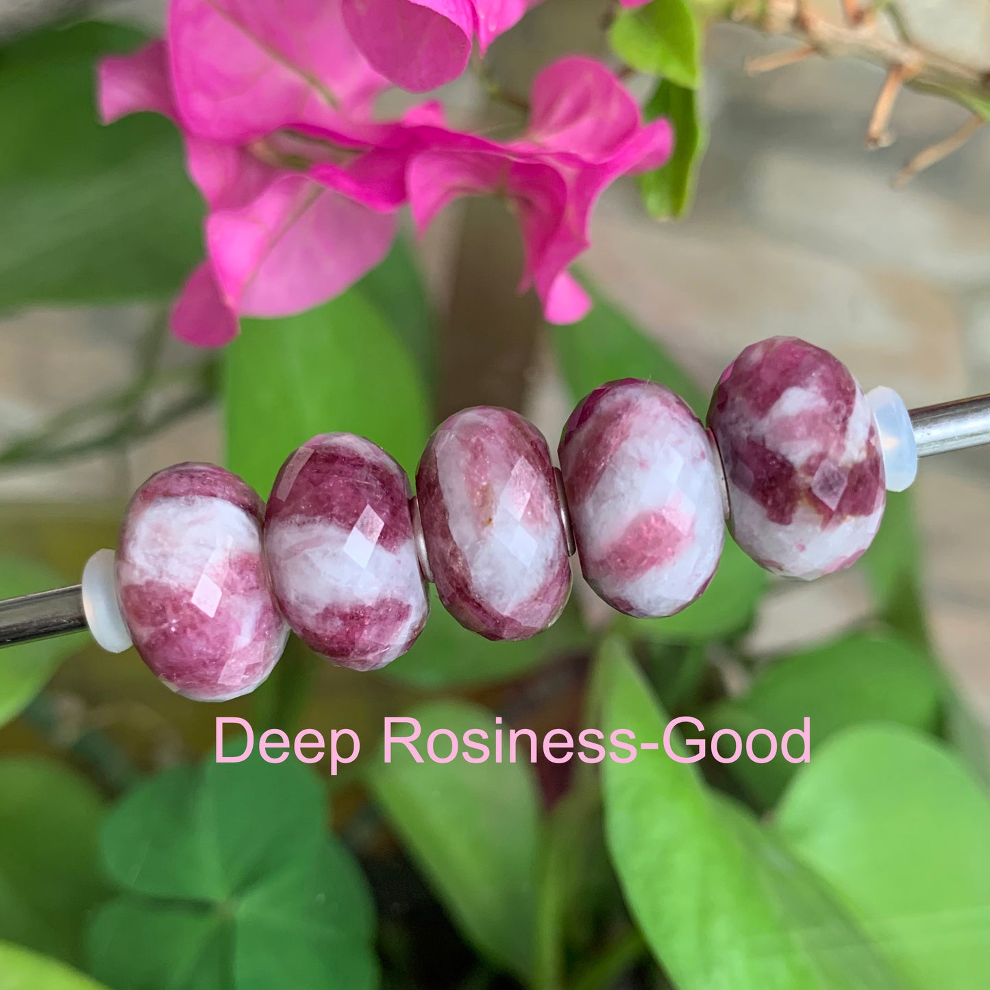 Faceted Rosiness Tourmaline Beads Fit European Trollbeads Bracelets and Some of the Pandora Bangles