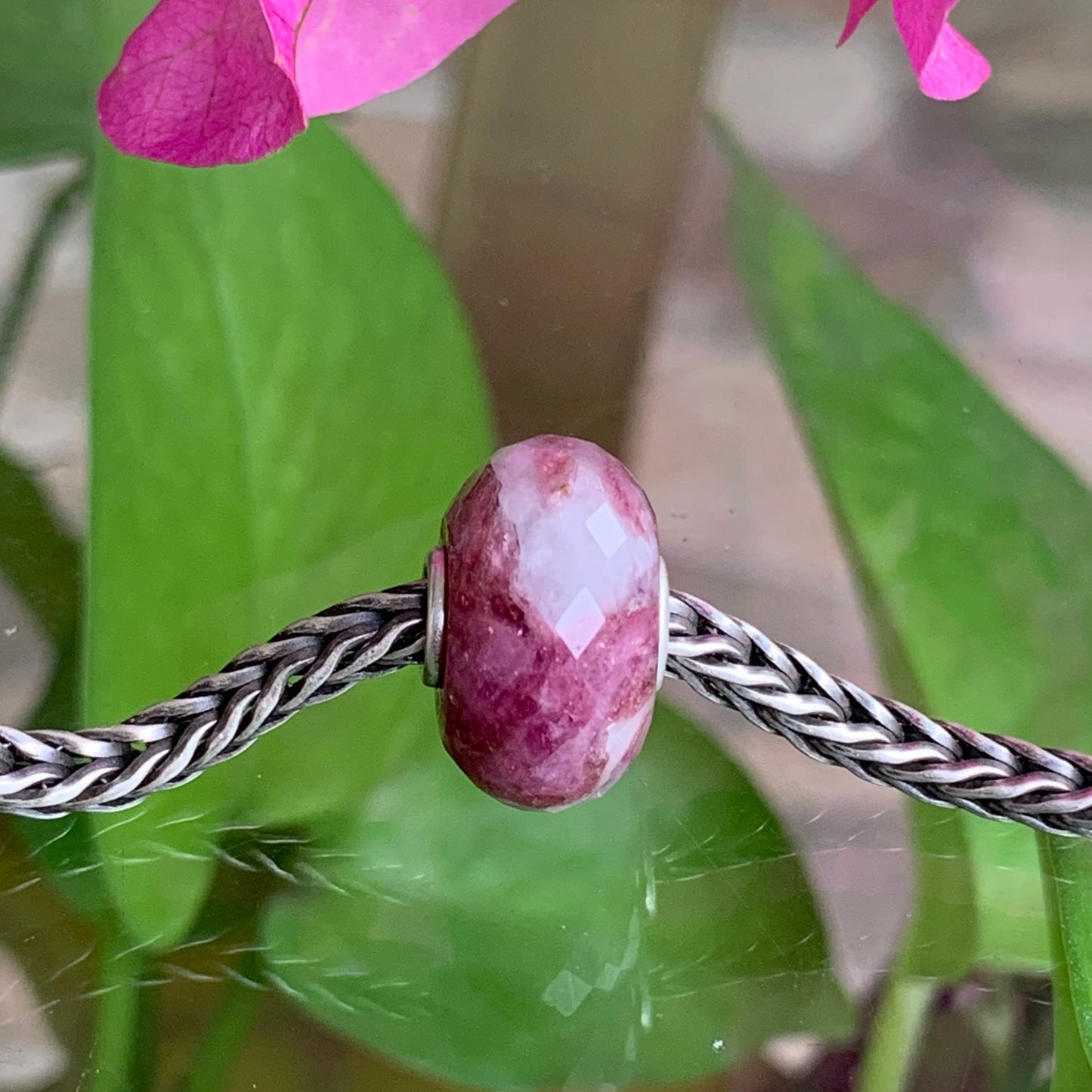 Faceted Rosiness Tourmaline Beads Fit European Trollbeads Bracelets and Some of the Pandora Bangles